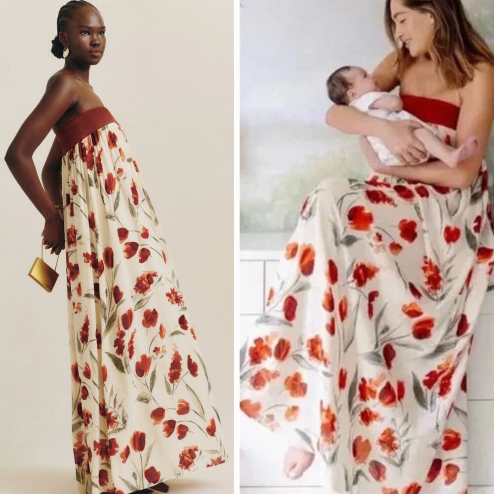 REFORMATION Maribelle Dress in Rubi Red Floral Size 6